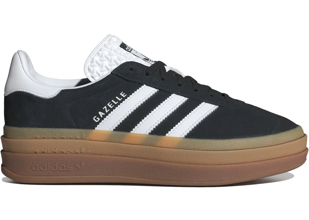 Adidas Gazelle Bold Black White Gum - PLUGSNEAKRS