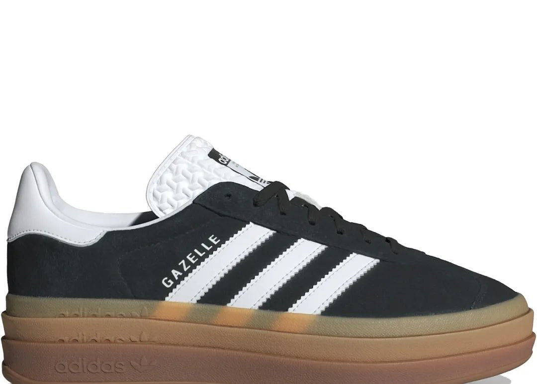 Adidas Gazelle Bold Black White Gum - PLUGSNEAKRS