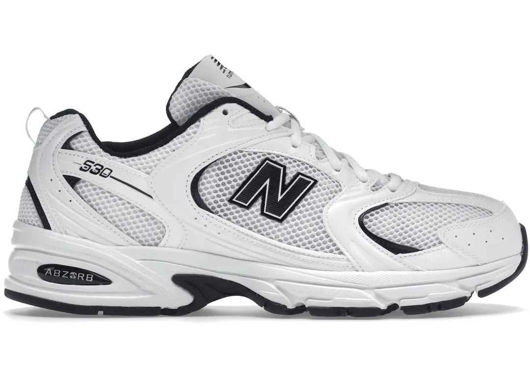 New Balance 530 White Black Details - PLUGSNEAKRS