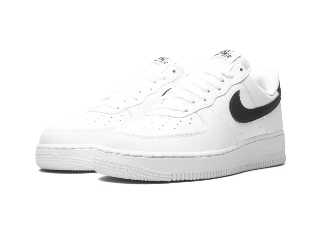 Nike Air Force 1 Low '07 White Black Pebbled Leather - PLUGSNEAKRS