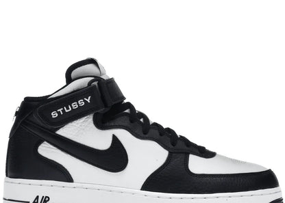 Nike Air Force 1 Mid Stussy Light Bone Black - PLUGSNEAKRS