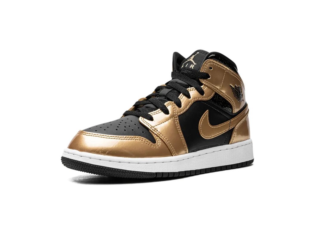 Nike Air Jordan 1 Mid SE Metallic Gold Black (GS) - PLUGSNEAKRS